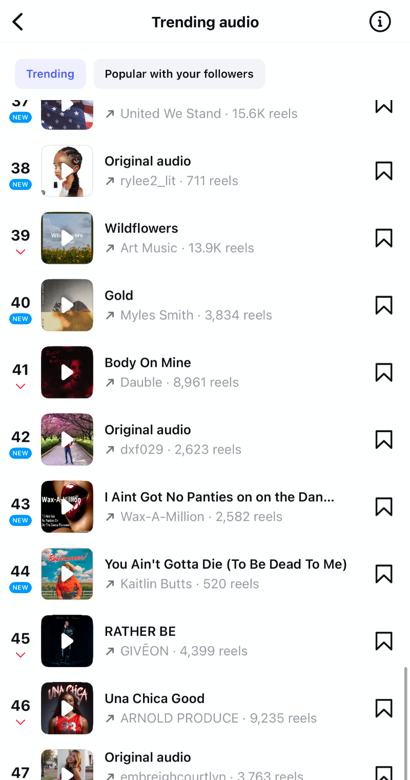 Instagram trending audio